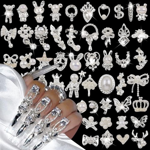 Nail charms 50pcs - nail, silber