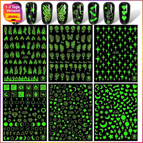 Nagelsticker blumen mond - 3d,